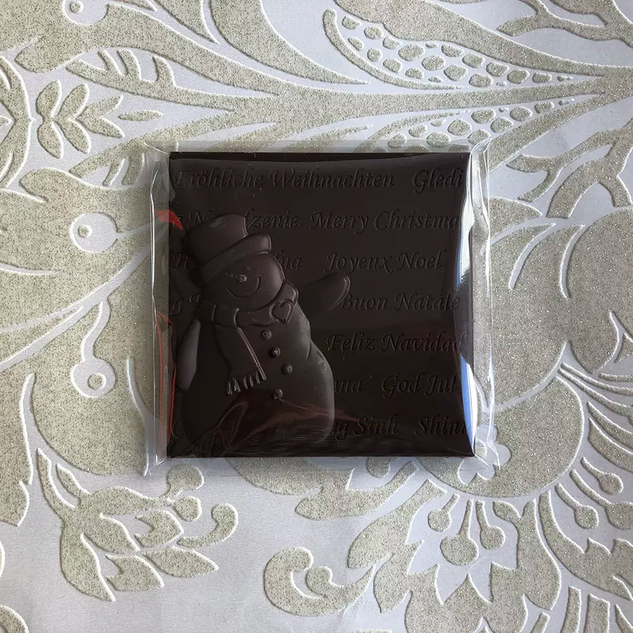 Dornauers Weihnachtstafel Zartbitter mit Schneemann-Motiv