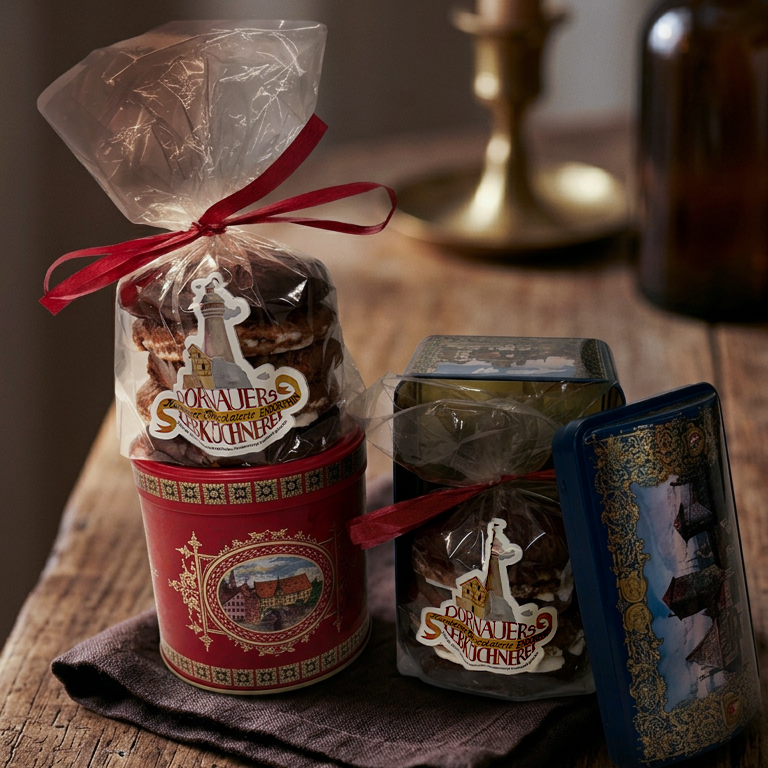 5er feinste Elisen-Lebkuchen Schmuckdose (Dekor nach Verfügbarkeit)